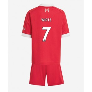 Liverpool Florian Wirtz #7 Dětské Domácí dres komplet 2025-26 Krátký Rukáv (+ trenýrky)
